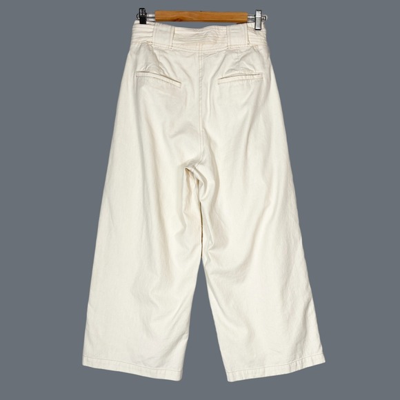 Sancia‎ Anthropologie Marla Ivory Hemp Blend Coastal Wide Leg Pants Womens XS - Picture 3 of 9